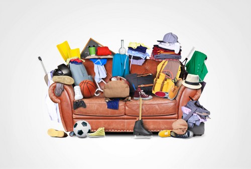 Home clearance team removing furniture