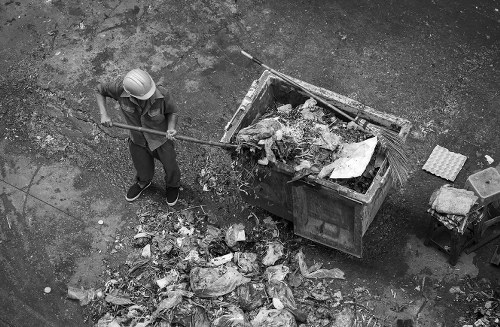 Construction site with organized builders waste clearance