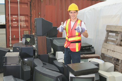Recycling center processing furniture materials