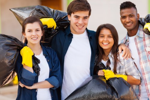 Professional loft clearance process removing junk