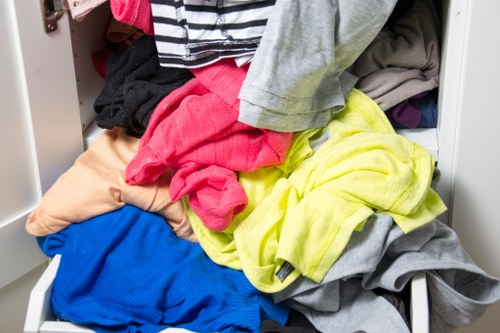 Community information board explaining borough waste separation rules