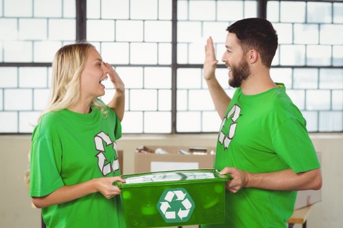 Professional waste clearance team at work